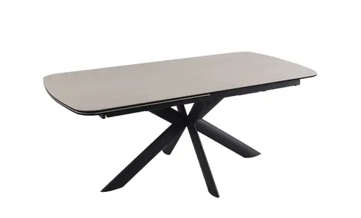 Esstisch MAXIE - ausziehbar, LB ca. 190x98 cm, Glaskeramik, Travertin farbig