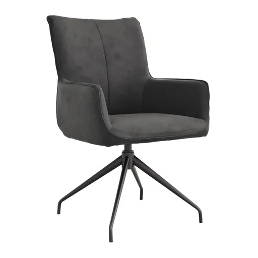 Armlehnstuhl Calyra - drehbar, Stoff, Anthrazit