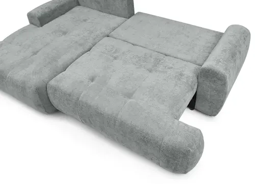 Ecksofa - Longchair links mit 2-Sitzer, Stoff, Aqua