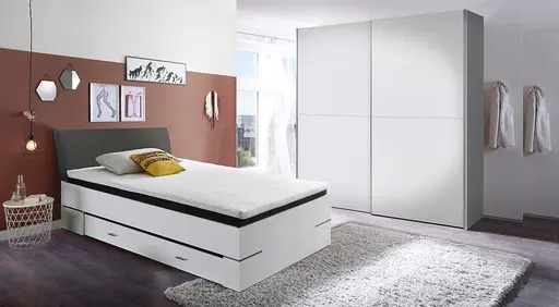 Schwebetürenschrank- B ca. 170 cm, Weiß