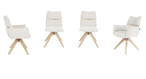Stuhl MAROU - drehbar, Stoff, Beige