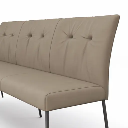 Bank Nashville - Breite ca. 200 cm, Leder, Taupe