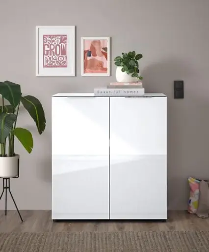 Kommode - B ca. 90 cm, Weiß