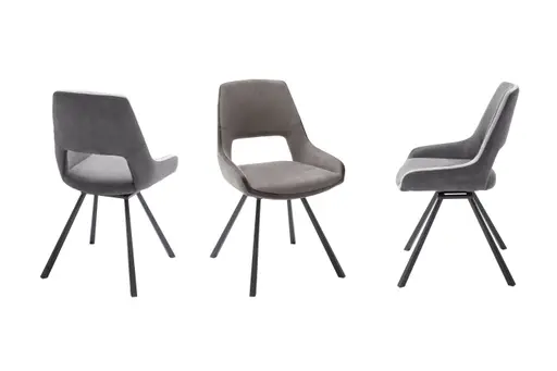 Stuhl - drehbar, Stoff, Dunkelgrau/Grau, Vintagelook