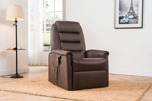 TV-Sessel MYRON - Aufstehhilfe, Relaxfunktion, Stoff, Braun