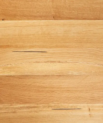 Esstisch - LB ca. 240x100 cm, Wildeiche massiv geölt, Schweizer Kante mit abgerundeten Ecken, Schwarz