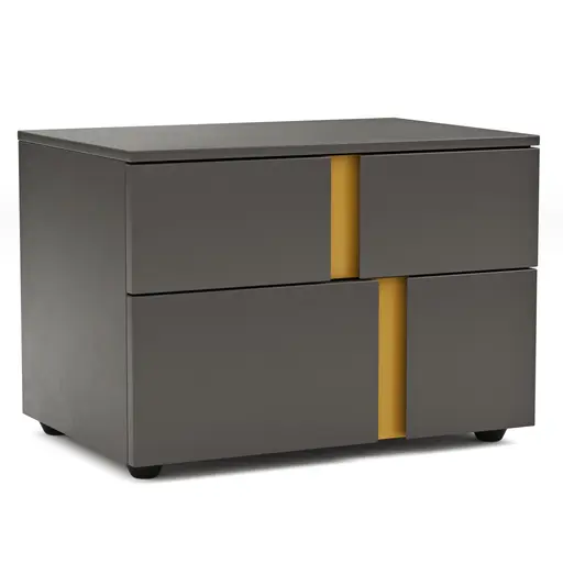 Nachttisch Loretto - Lack matt, Anthrazit