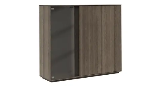 Highboard Saratoga - Buche massiv, silbergrau geölt