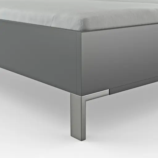 Bett Viana - Liegefläche ca. 180x200 cm, Holzwerkstoff Dunkelgrau, Kunstleder Anthrazit