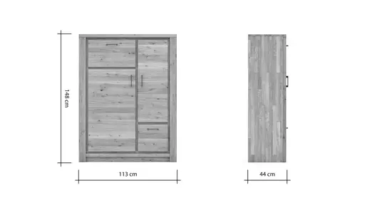 Highboard Farmingdale - Eiche massiv, natur geölt