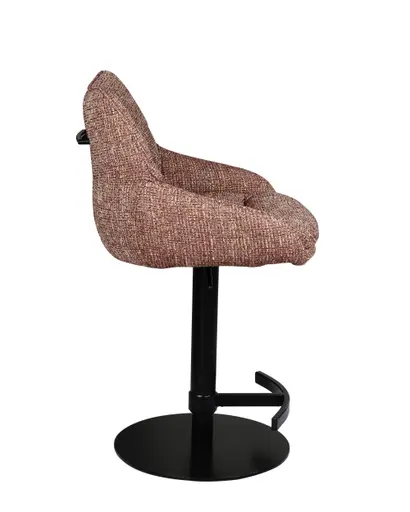 Barhocker MATTEA - drehbar, höhenverstellbar, Stoff, Bordeaux