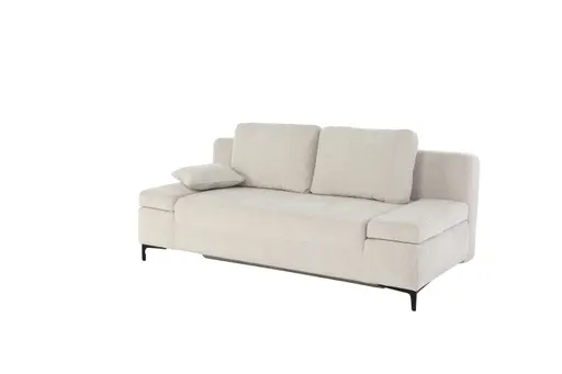 Sofa JEREMO - 2-Sitzer inkl. Schlaffunktion und Armlehnen verstellbar, Stoff, Beige