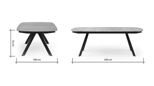 Esstisch Dinner - ausziehbar, LB ca. 200x100 cm, Eiche massiv