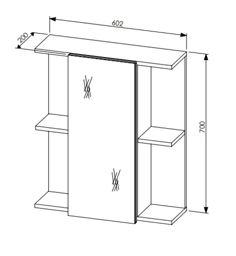 Spiegelschrank- B ca. 60 cm, Vintage Holz, Spiegel