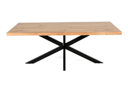 Esstisch - LB ca. 240x100 cm, Wildeiche massiv geölt, Schwarz