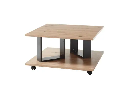 Couchtisch - LB ca. 80x80 cm, Artisan Eiche Nachbildung, Anthrazit