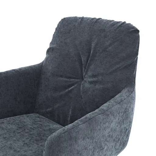 Armlehnstuhl Pelle - Stoff, Graugrün, Kufe, Schwarzgrau