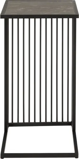 Beistelltisch AVELINA - Marmoroptik, Metall schwarz