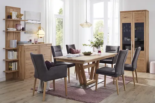 Wohnwand Faro Plus - BHT ca. 158x209x47 cm, Wildeiche massiv