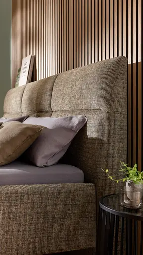 Bettgestell Carmen - Liegefläche ca. 180x200cm, Stoff, Moos