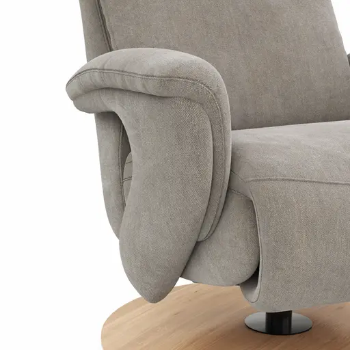 Sessel Tulsa Relax - Größe M, inkl. Kopf-/Fußteil/Rückenlehne verstellbar, Stoff, Graubeige
