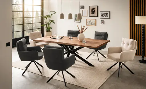 Armlehnstuhl - drehbar, Cord, Anthrazit