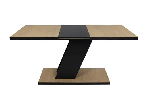 Esstisch - ausziehbar, LB ca. 120x80 cm, Cremona Eiche Nachbildung, Schwarz