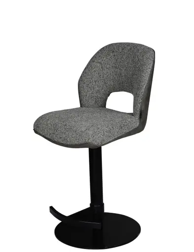 Barhocker MAILE - drehbar, höhenverstellbar, Stoff, Grau, Anthrazit