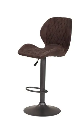 Barhocker - höhenverstellbar, Stoff, Braun