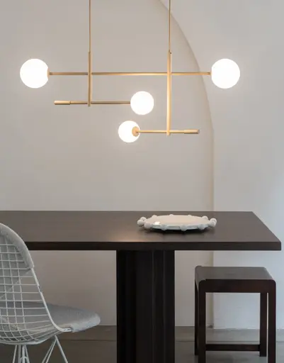 Hängeleuchte - BH ca. 97x215 cm, Beige