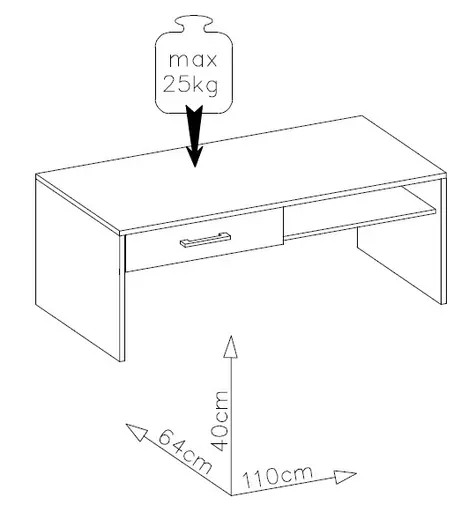 Couchtisch - LB ca. 110x64 cm, Eiche Altholz Nachbildung, Kaschmir