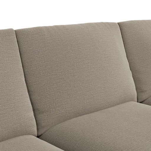Ecksofa Stormy - 2,5-Sitzer mit Longchair rechts, Stoff, Graubeige
