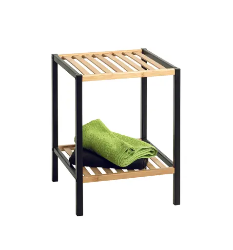Beistelltisch - LB ca. 35x35 cm, Bambus naturbelassen, Schwarz