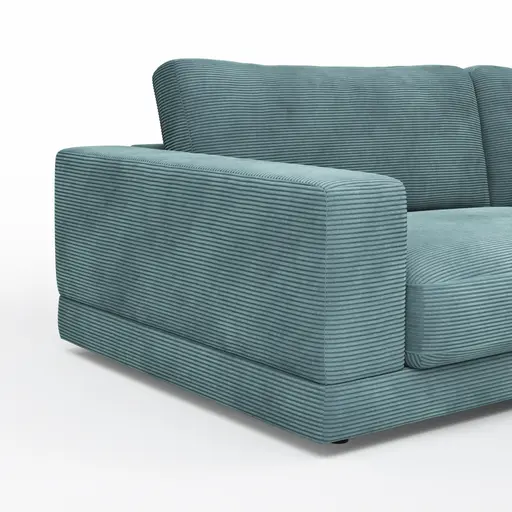 Sofa Juni - 3-Sitzer, Cord, Petrol