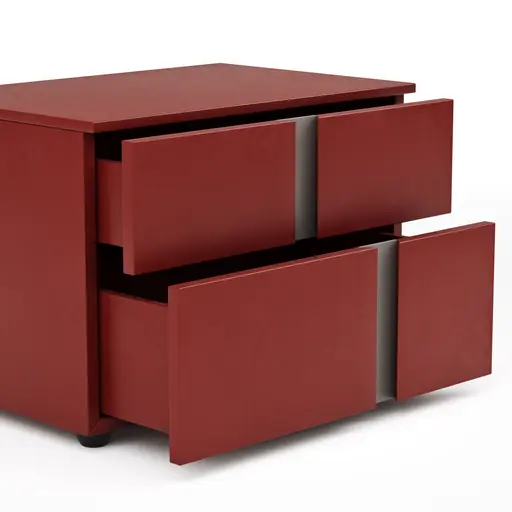 Nachttisch Loretto - Lack matt, Bordeaux