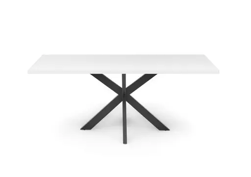 Esstisch - LB ca. 180x90 cm, Weiß, Schwarz