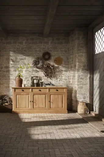 Sideboard Louisiana - Wildeiche teilmassiv, geölt