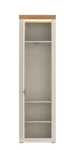 Garderobenschrank - mit Beleuchtung, B ca. 59 cm, Kaschmir, Stone Eiche Nachbildung