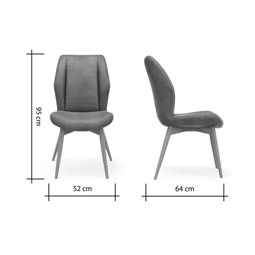 Stuhl Dalyan - Stoff, Grau