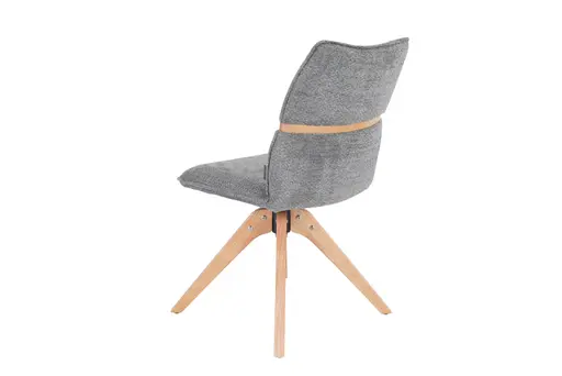 Stuhl MAROU - drehbar, Stoff, Graublau