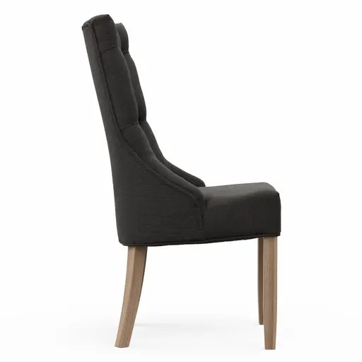 Stuhl Litchfield - Stoff, Schwarzgrau