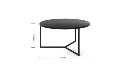 Couchtisch Joan 3 - LBH ca. 80x80x41,5 cm, Metall, Schwarz