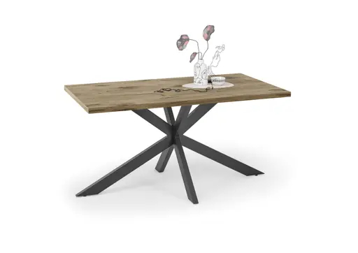 Esstisch - LB ca. 160x90 cm, Viking Eiche, Schwarz