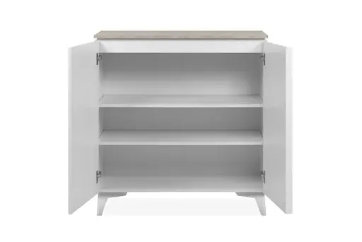 Kommode - B ca. 88 cm, Weiß, Sandstein Nachbildung