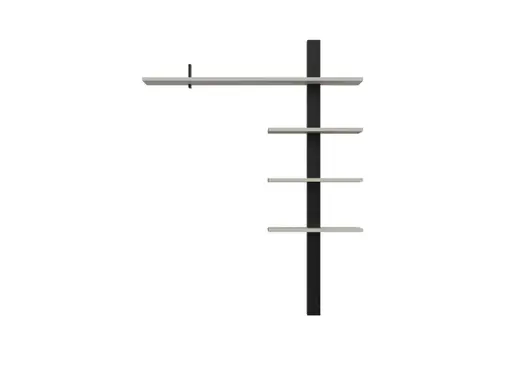 Wohnwand - mit Beleuchtung, B ca. 228 cm, Kaschmir, Schwarz