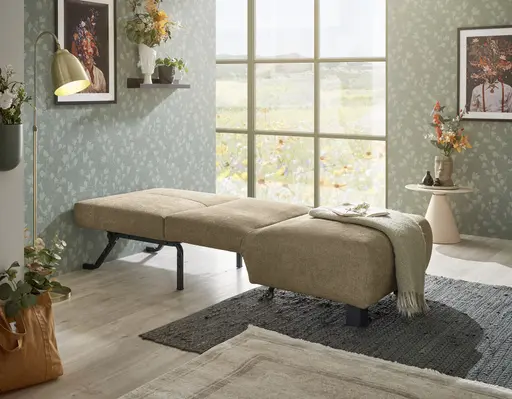 Faltsessel EBBY - ohne Armlehne inkl. Schlaffunktion, Stoff, Braun