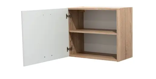 Hängeschrank- B ca. 60 cm, Eiche Dekor, Weiß, Matt