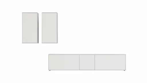 Wohnwand Edge -  Lack Matt, Weiß