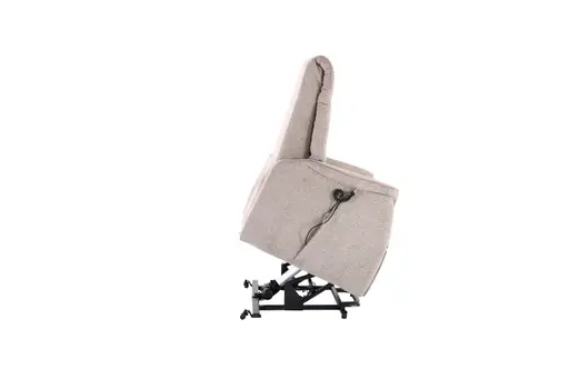 TV-Sessel MALEK - Aufstehhilfe, Relaxfunktion, Kopfteilverstellung, Stoff, Hellbraun