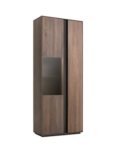 Vitrine Saratoga - Buche massiv, silbergrau geölt